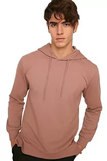 Bluzy męskie - TRENDYOL Męska bluza - różowa - regularna, Wielbłądzi, XL - grafika 1