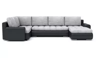 Narożniki - Duży narożnik z funkcją spania, lewy, Tokio, 305x180x75 cm, szary, czarny - miniaturka - grafika 1