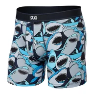 Majtki damskie - Bokserki męskie SAXX DAYTRIPPER Boxer Brief Fly Rekiny - granatowe - miniaturka - grafika 1