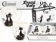 Kubki - KUBKI PORCELANOWE Czarne Koty CRAZY CATS I - KPL. 2 SZT. - miniaturka - grafika 1