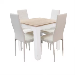 Zestaw Stół Modern 80 Sw I 4 Białe Krzesła Nicea - Stoły z krzesłami - miniaturka - grafika 1