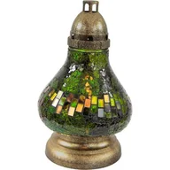 Lampiony i znicze - Znicz witraż Mini Karafka 33 cm zielony Ilumini - miniaturka - grafika 1