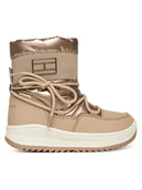 Buty dla dziewczynek - Tommy Hilfiger Śniegowce Snow Boot T3A5-34052-1474 S Beżowy - miniaturka - grafika 1
