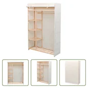 Szafy - Szafa Living Store tkanina i drewno sosnowe 110 x 40 x 170 cm - miniaturka - grafika 1