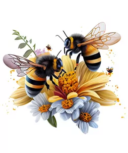Naprasowanka Pszczoła kwiaty miód art 8 - Pasmanteria Naprasowanka Pszczoła kwiaty miód art 8 - Pasmanteria - miniaturka - grafika 1