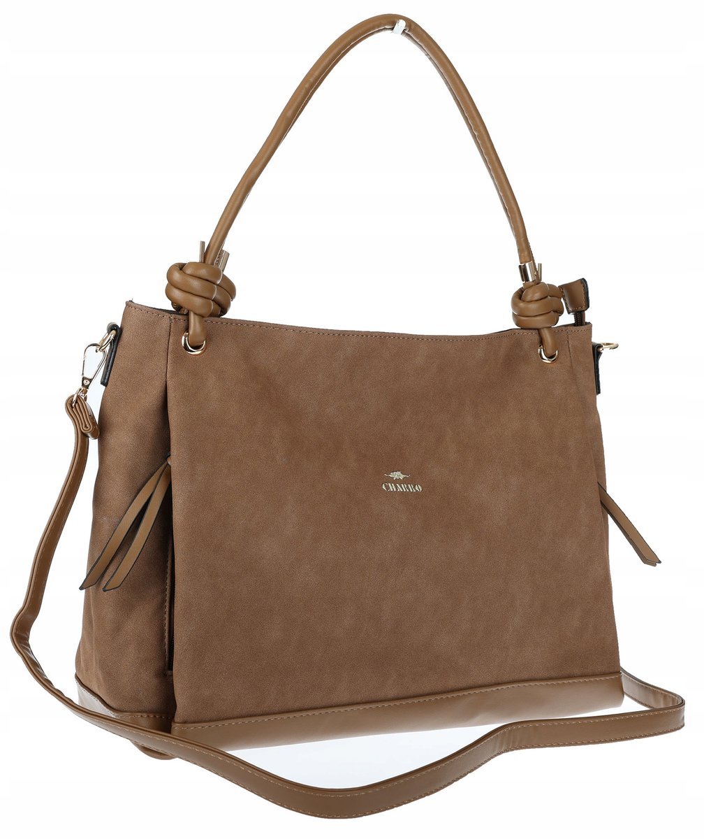 Torebka Damska Shopperka Worek Pojemna Duża A4 Modna Torba CH3312 Brązowa