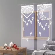 Firany - Firanka panel żakardowy frędzle Łapacz Serc 50x165 cm biały - miniaturka - grafika 1