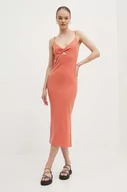 Sukienki - Roxy sukienka Wavey Lady kolor pomarańczowy midi dopasowana ERJKD03469 - miniaturka - grafika 1