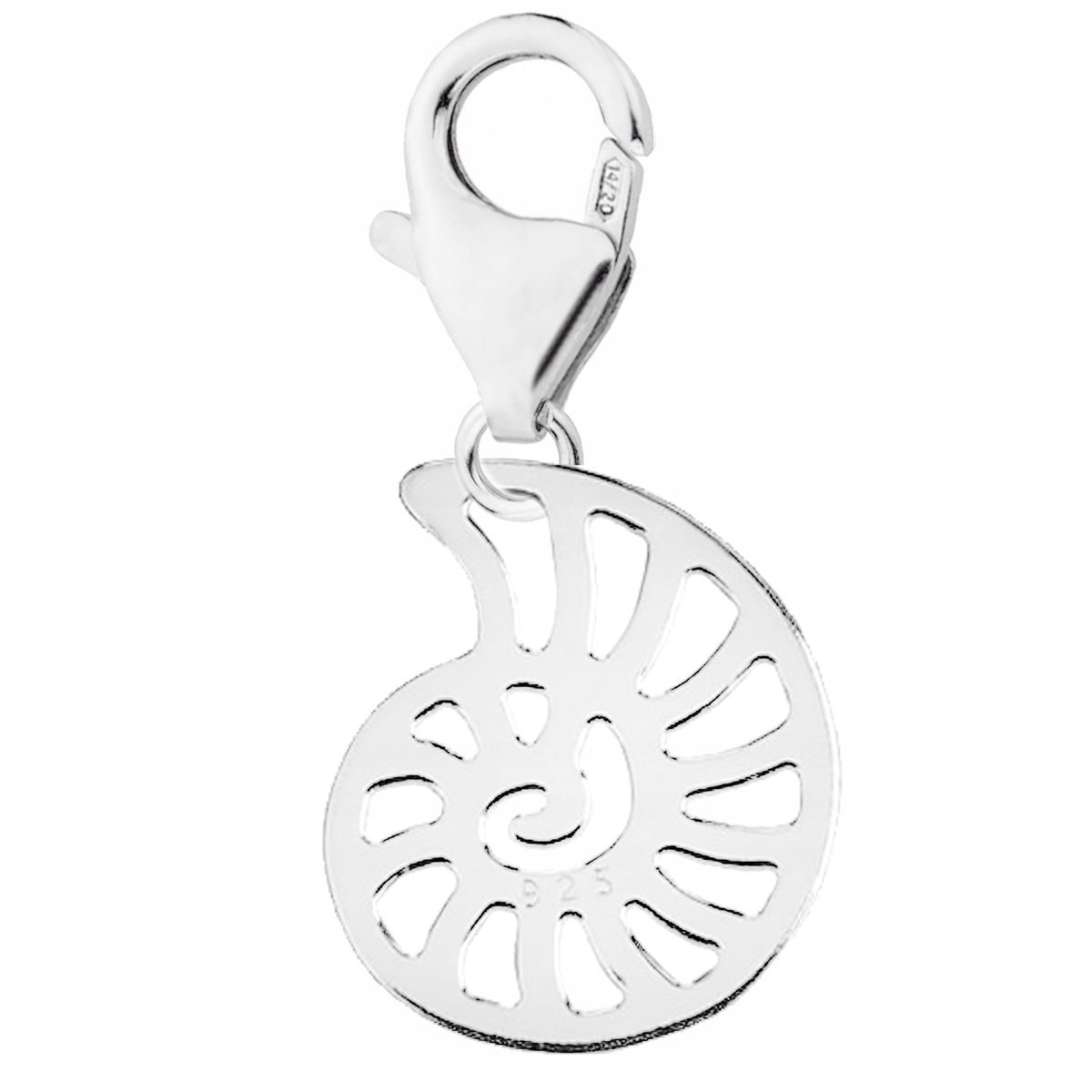 Zawieszka Srebrna z Muszelką Plaża Blaszka Muszla Skorupa SREBRO 925