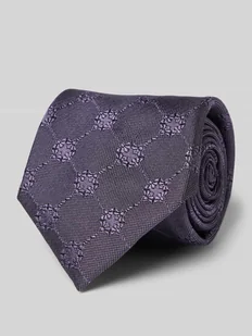 Krawat jedwabny z fakturowanym wzorem - Krawaty i muchy męskie - miniaturka - grafika 1