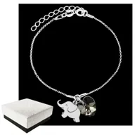 Biżuteria dla dzieci - Bransoletka dla Dziewczynki Słonik Serce Srebro 925 Urodziny PREZENT - miniaturka - grafika 1