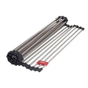 Ociekacz zwijany 45 x 40 cm srebrny - Suszarki do naczyń - miniaturka - grafika 1