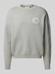 Sweter z dzianiny o kroju oversized z nadrukiem z logo - Swetry męskie - miniaturka - grafika 1