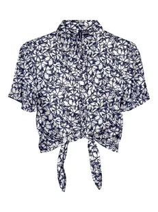 Vero Moda Bluzka "Menny" w kolorze granatowo-białym - Bluzki damskie - miniaturka - grafika 1