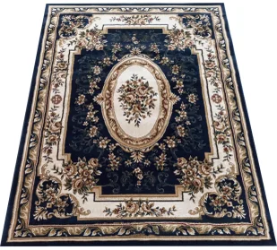 Granatowy klasyczny dywan rozeta W4-K65 - Dywany - miniaturka - grafika 1