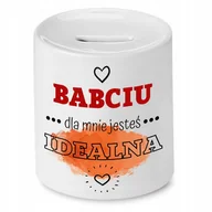 Skarbonki - SKARBONKA DLA BABCI BABCIU DLA MNIE JESTEŚ IDEALNA z Nadrukiem ze Zdjęciem + Opakowanie na prezent (wzór 01) - miniaturka - grafika 1