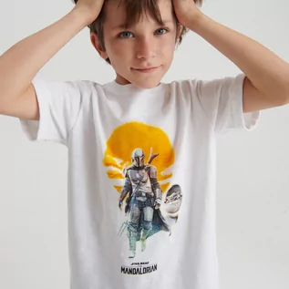 Koszulki dla chłopców - Reserved - T-shirt Star Wars - Kremowy - grafika 1