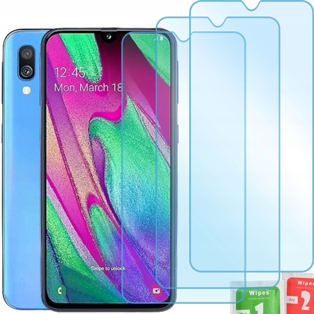 SZKŁO 9H do Samsung Galaxy A40 zestaw 3 sztuki