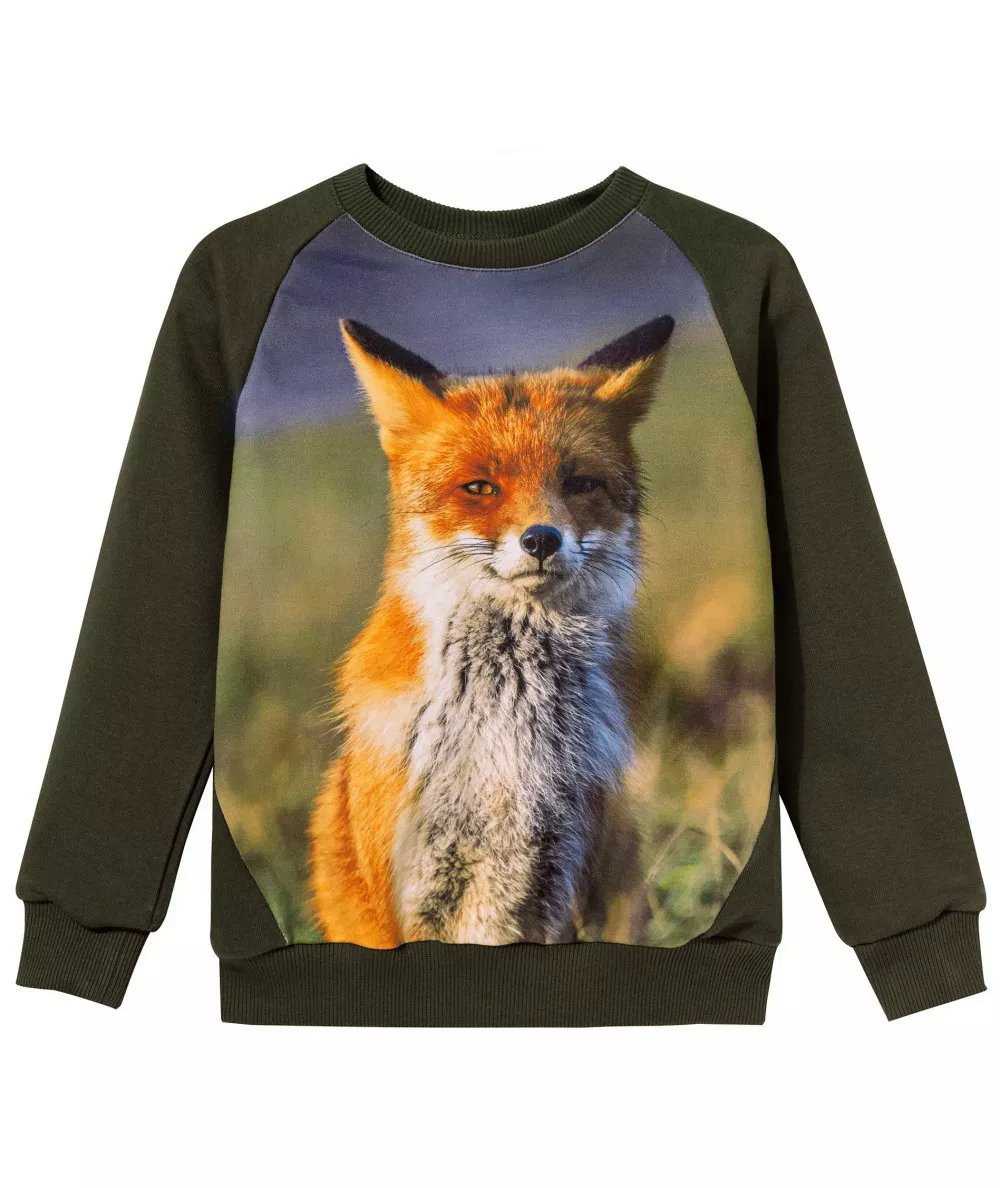 BLUZA DZIECIĘCA WADERA ZIELONA Z LISEM -86/92