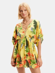 Desigual Sukienka plażowa Tropical Party 24SWMW23 Kolorowy Loose Fit - Sukienki - miniaturka - grafika 1