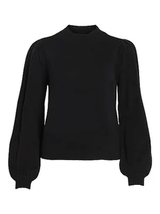 Vila Damska bluzka z długim rękawem High Neck, czarny, XXL - Bluzki damskie - miniaturka - grafika 1