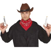 Dodatki do strojów karnawałowych - REWOLWERY PLASTIKOWE SREBRNE 20cm 2szt - miniaturka - grafika 1