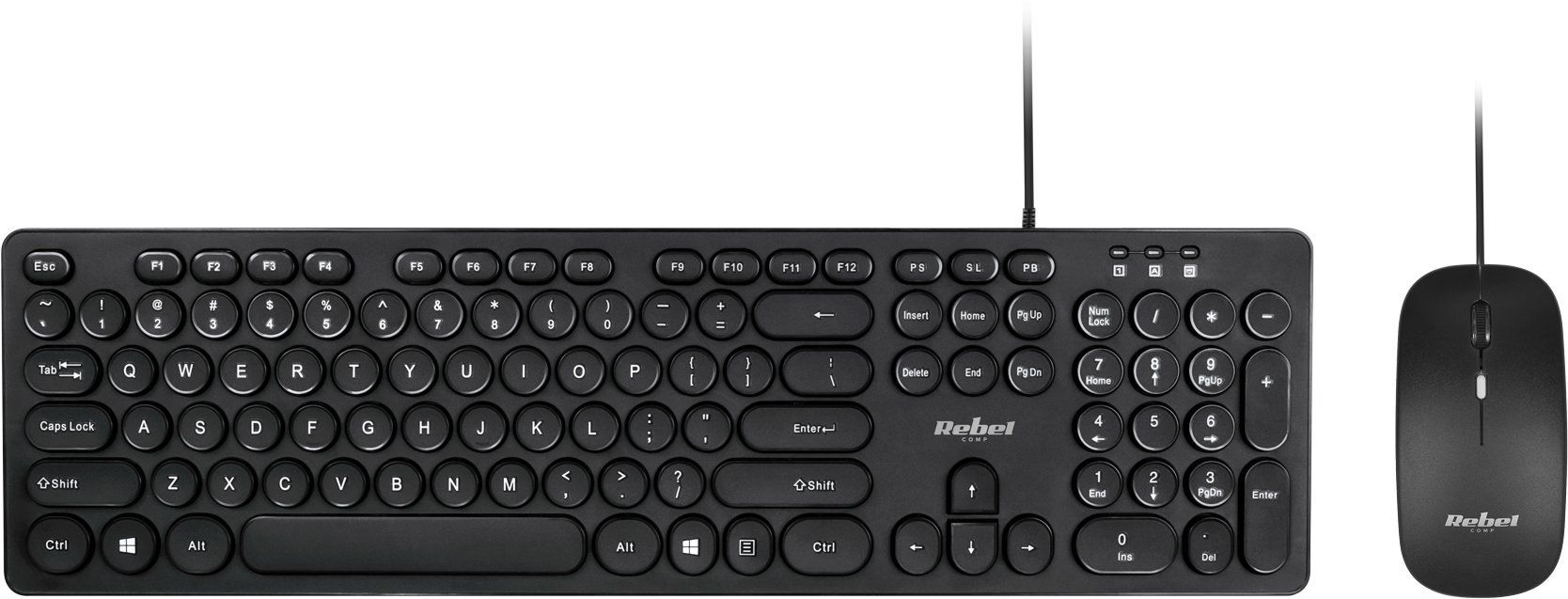 Zestaw klawiatura i mysz przewodowa Rebel WDS200 KOM1027