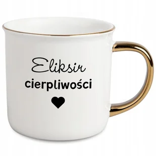 KUBEK ZŁOTY ELIKSIR CIERPLIWOŚCI PREZENT DO PRACY DLA SZEFA SZEFOWEJ 30 40 - Kubki - miniaturka - grafika 1