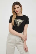 Koszulki sportowe damskie - Guess t-shirt damski kolor czarny - miniaturka - grafika 1