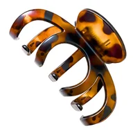 Ozdoby do włosów - Klamra do Włosów Brązowa Bursztynowa Duża Spinka w Panterkę Wytrzymała - miniaturka - grafika 1