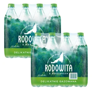 Woda mineralna RODOWITA z Roztocza delikatnie gazowana 24x 0,6 l - Woda - miniaturka - grafika 1