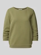 Bluzy damskie - Bluza taliowana z elastycznym, fakturowanym wzorem - miniaturka - grafika 1