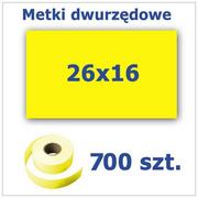 Cenówki - Metki dwurzędowe 26x16 żółte, prostokątne 3500szt - miniaturka - grafika 1