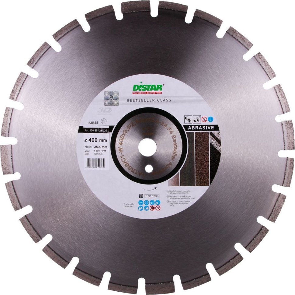 Milwaukee DISTAR DIAMOND BLADE BESTSELLER ABRASIVE 400 x 3.5/2.5 x 25.4mm
