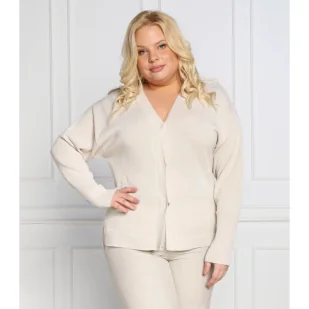 Persona by Marina Rinaldi Kardigan MOKA plus size | Regular Fit | z dodatkiem wełny - Swetry damskie - miniaturka - grafika 1