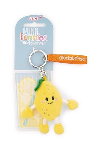 NICI 61802 breloczek do kluczy cytrynowy talizman szczęścia 7 cm - żółty - towarzysz lojalności do plecaka lub torby, uchwyt na klucze dla małych i dużych 61802