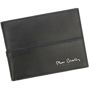 Pierre Cardin, Portfel skórzany męski, Tilak38 8806, czarny/niebieski, ochrona RFID - Portfele - miniaturka - grafika 1