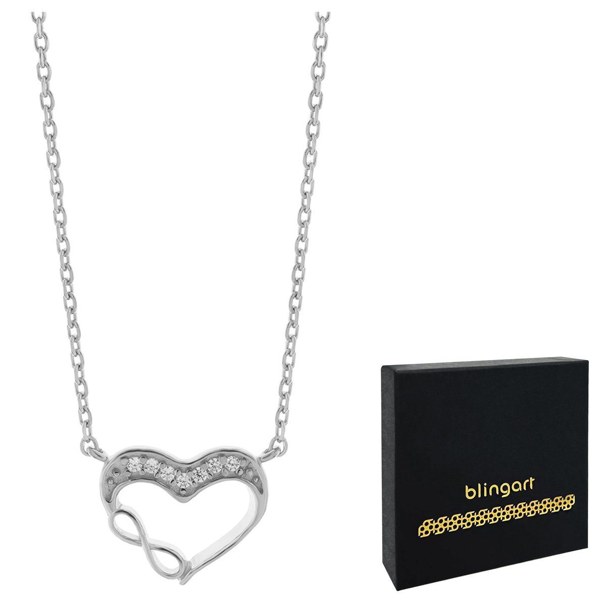 Łańcuszek celebrytka damska SERCE NIESKOŃCZONOŚĆ