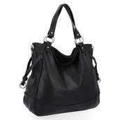 Torebki damskie - Uniwersalna Torebka Damska XL firmy Hernan HB982 Czarna - miniaturka - grafika 1