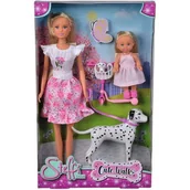 Lalki dla dziewczynek - Lumarko Lalka Steffi I Evi Na Spacerze Z Psem - miniaturka - grafika 1