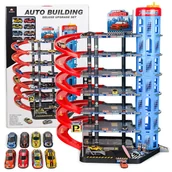 Zabawki konstrukcyjne - Wielopoziomowy Parking Samochodowy z WINDĄ Garaż na Mini Autka Resoraki - miniaturka - grafika 1