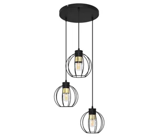 Żyrandol na lince STARLIGHT 3xE27/60W/230V czarny/złoty - Lampy sufitowe - miniaturka - grafika 1