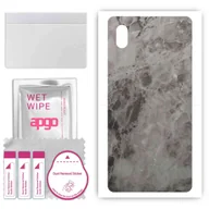 Szkła hartowane na telefon - Folia naklejka skórka strukturalna na TYŁ do Sony Xperia ACE III SOG08 -  Marmur Czarny - apgo SKINS - miniaturka - grafika 1