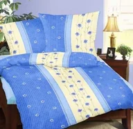 Pościel - Pościel z kory 200x220 125/4 Margaretka stojąca niebieska na guziki 100% bawełna gruba - miniaturka - grafika 1