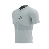 Koszulki sportowe męskie - COMPRESSPORT Koszulka biegowa TRAIL HALF-ZIP FITTED SS TOP white - miniaturka - grafika 1