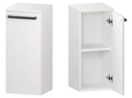 Szafki łazienkowe - Słupek Łazienkowy ATH 30 cm DD Prawy - Biały Mat - Uchwyty Czarne Matowe - miniaturka - grafika 1