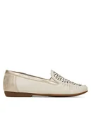 Mokasyny damskie - Rieker Mokasyny L6350-60 Beżowy - miniaturka - grafika 1