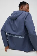 Kurtki i kamizelki sportowe męskie - Under Armour kurtka do biegania Storm kolor szary - miniaturka - grafika 1