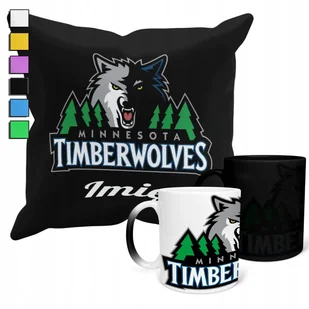 ZESTAW KUBEK MAGICZNY + POSZEWKA Z PODUSZKĄ- NBA MINNESOTA WOLVES + IMIĘ - Gadżety dla niej i dla niego - miniaturka - grafika 1