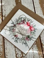 Kartki okolicznościowe i zaproszenia - Kartka świąteczna ręcznie robiona na Boże Narodzenie - miniaturka - grafika 1